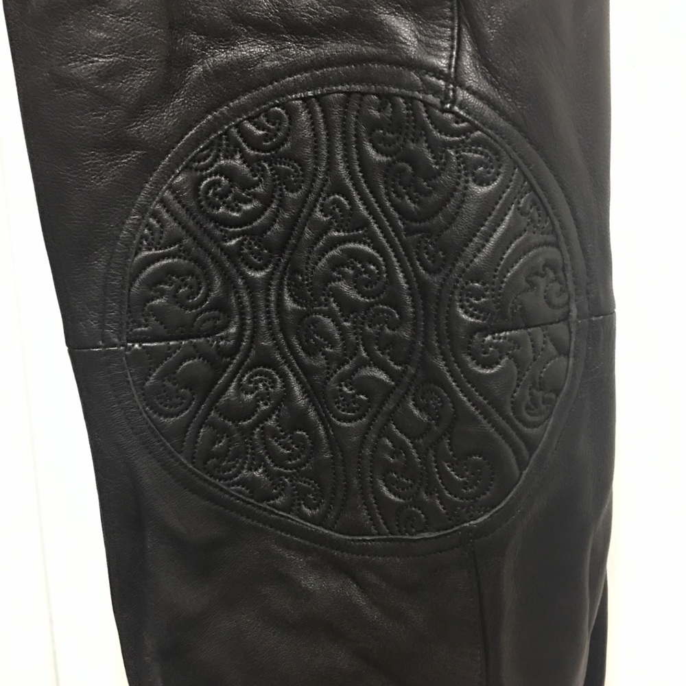 Embossed Leather pants with lining